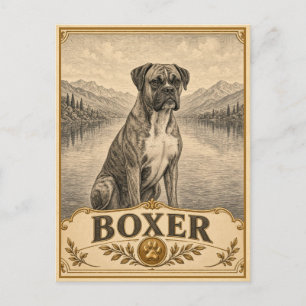Boxer, Vintage Heritage Hund Postkarte