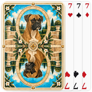 Boxer, Vintage-Wasserfarben-Hunde-Kunst Spielkarten