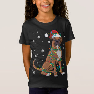 Boxer wackelt in Weihnachtslicht Hund T-Shirt
