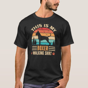 Boxer Walking Papa Deutscher Hundespaziergang Retr T-Shirt