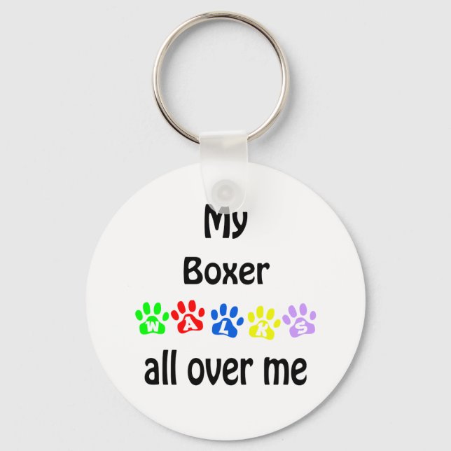 Boxer Walks Design Schlüsselanhänger (Vorderseite)