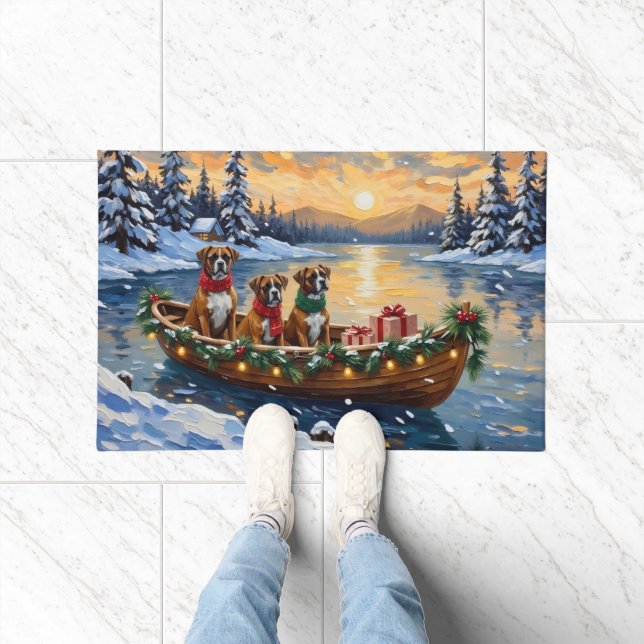 Boxer Weihnachtsboot Urlaub Fußmatte (Indoor)