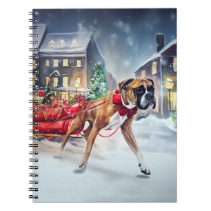 Boxer Weihnachtsfest Saison Notizblock