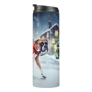 Boxer Weihnachtsfest Saison Thermosbecher