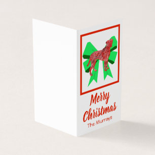Boxer Weihnachtshund & Grüner Bow-Geschenk-Tag