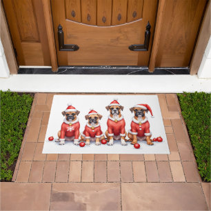 Boxer-Weihnachtskleid Santa-Hut Fußmatte
