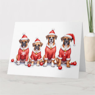 Boxer-Weihnachtskleid Santa-Hut Karte
