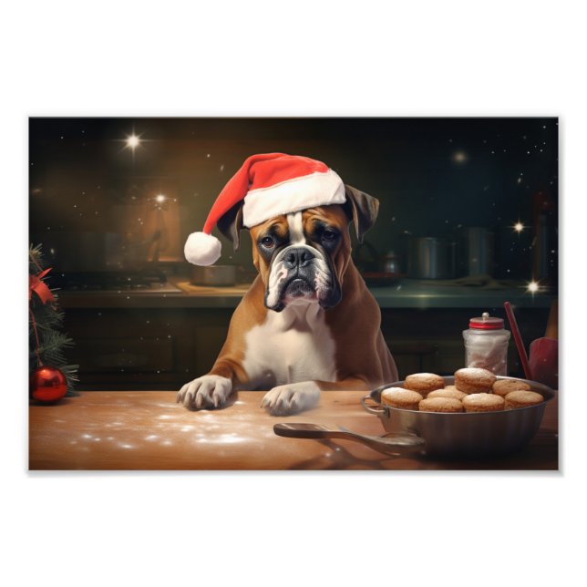 Boxer Weihnachtskost Feiertag Fotodruck (Vorne)