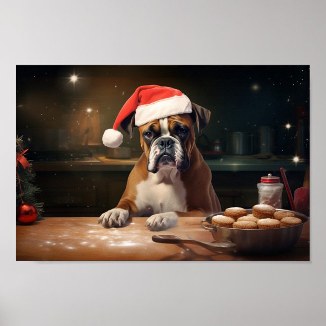 Boxer Weihnachtskost Feiertag Poster (Vorne)