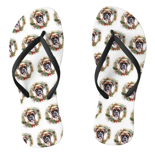 Boxer Weihnachtsmann Flip Flops (Fußbett)