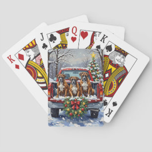 Boxer Weihnachtsroter LKW Urlaub Spielkarten
