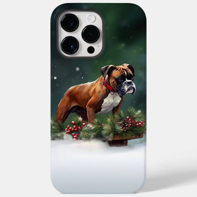 Boxer Weihnachtsschnee Winter Case-Mate iPhone Hülle (Rückseite)