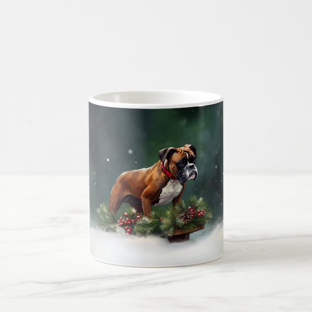 Boxer Weihnachtsschnee Winter Kaffeetasse (Mittel)