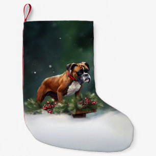Boxer Weihnachtsschnee Winter Kleiner Weihnachtsstrumpf