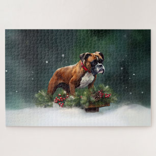Boxer Weihnachtsschnee Winter Puzzle