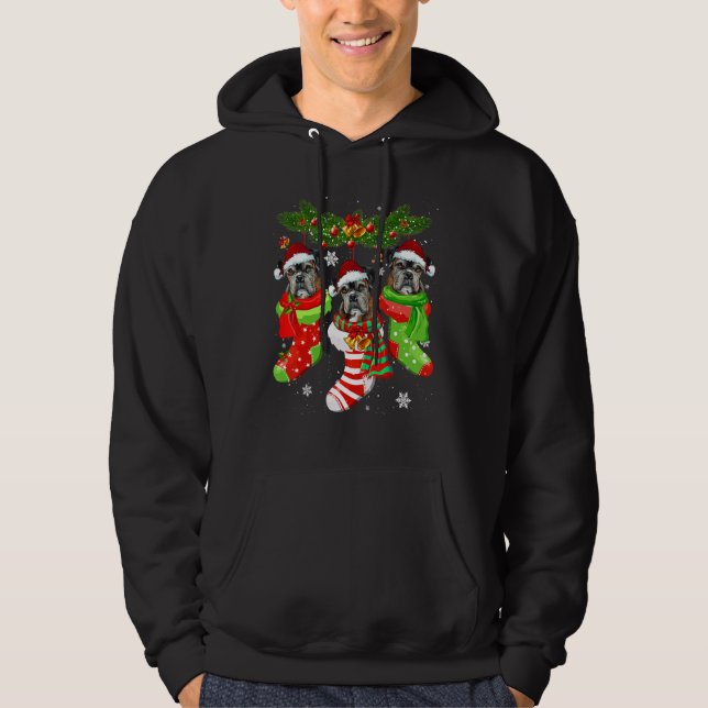 Boxer Weihnachtssocken Tree Light Xmas Weihnachtsm Hoodie (Vorderseite)