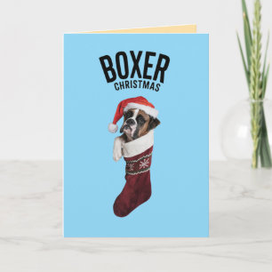 Boxer-Weihnachtsstrumpf Feiertagskarte