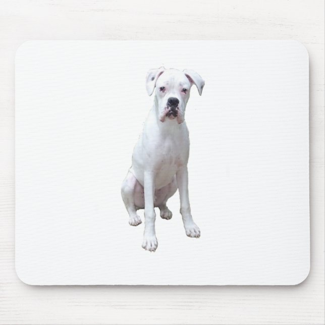 BOXER - Weißes Pup.pnng Mousepad (Vorne)