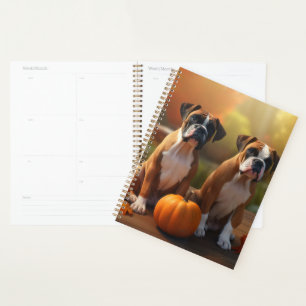 Boxer Welpe Autumn Delight Pumpkin Planer