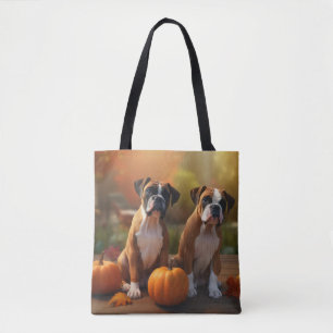Boxer Welpe Herbstfreude Kürbis