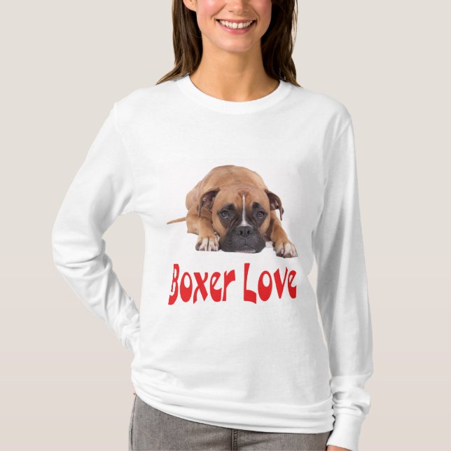 Boxer Welpe Hund "Boxer Liebe" Damen Teemaschine T-Shirt (Vorderseite)
