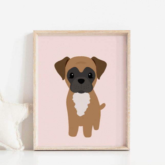 Boxer Welpe Hund Pink Kinderzimmer & Kids Decke Po Poster (Von Creator hochgeladen)
