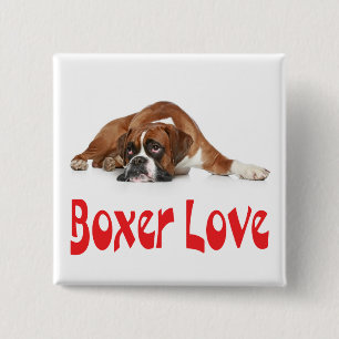 Boxer-Welpe-Hund Rot "Boxer Liebe" Anstecknadel