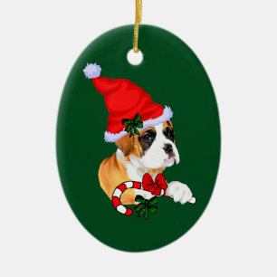 Boxer-Welpe Weihnachten Keramik Ornament