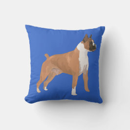 Boxer Welpen-Hund Grafik-Blue-Designer-Kissen Kissen