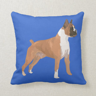Boxer Welpen-Hund Grafik-Blue-Designer-Kissen Kissen