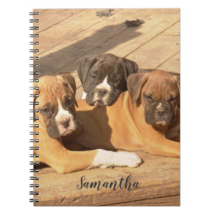 Boxer Welpen Spiralnotebook Notizblock