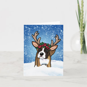 Boxer Winter Deer Card Feiertagskarte