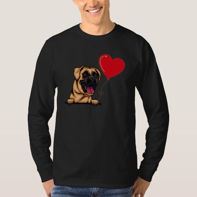 Boxer With Heart Balloon Valentines Day Love Boys T-Shirt (Vorderseite)