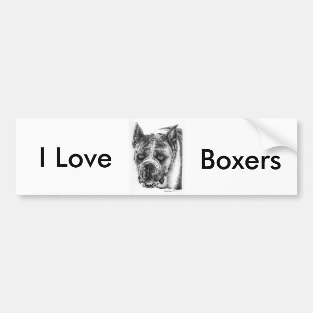 Boxer Zeichnend Autoaufkleber (Vorne)