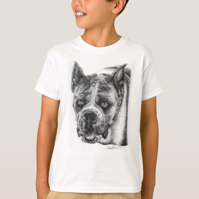 Boxer Zeichnend T-Shirt (Vorderseite)