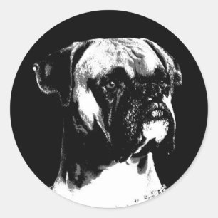 Boxeraufkleber Runder Aufkleber