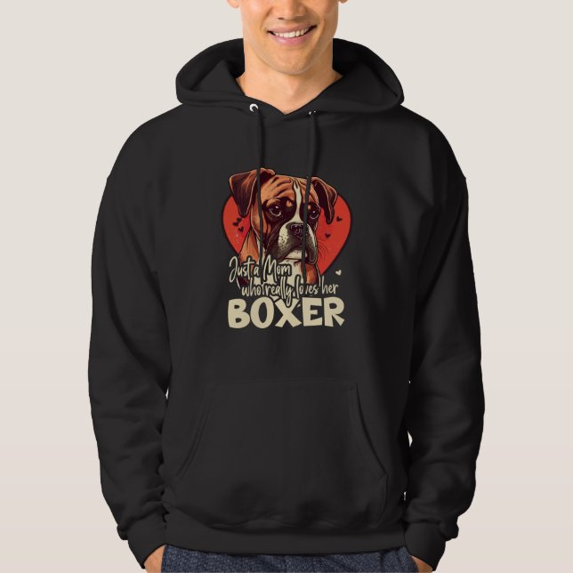 Boxerdog with heartdecoration Boxermom  4 Hoodie (Vorderseite)