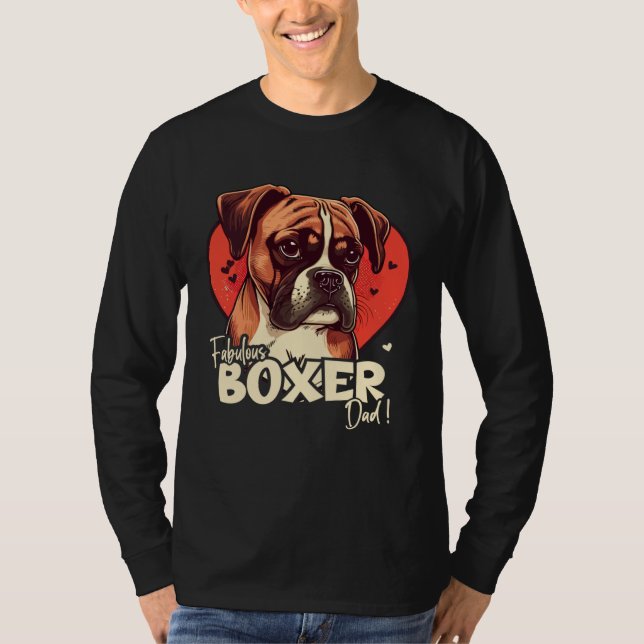 Boxerdog With Heartdecoration Fabulous Boxerdad T-Shirt (Vorderseite)