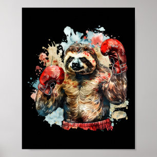 Boxerfaultier mit Boxhandschuhen Kickboxen Lustige Poster