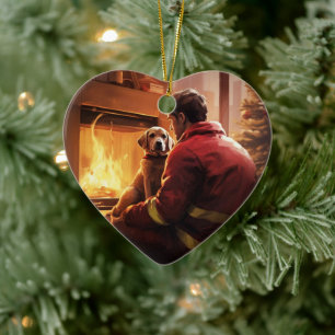 Boxergeschenk, Hausgeschenk, Hundefeuer, Weihnacht Keramik Ornament