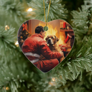 Boxergeschenk, Hausgeschenk, Hundefeuer, Weihnacht Keramik Ornament