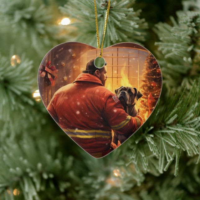 Boxergeschenk, Hausgeschenk, Hundefeuer, Weihnacht Keramik Ornament (Baum)
