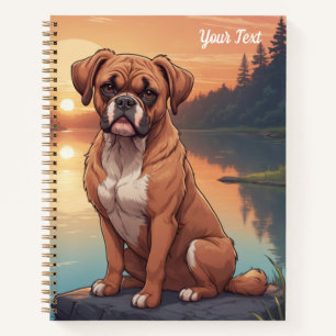 Boxerhund am See Notizbuch