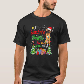Boxerhund auf der unartigen Liste von Santa Weihna T-Shirt
