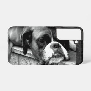 Boxerhund auf Fensterbank sgcnm Samsung Galaxy Hülle