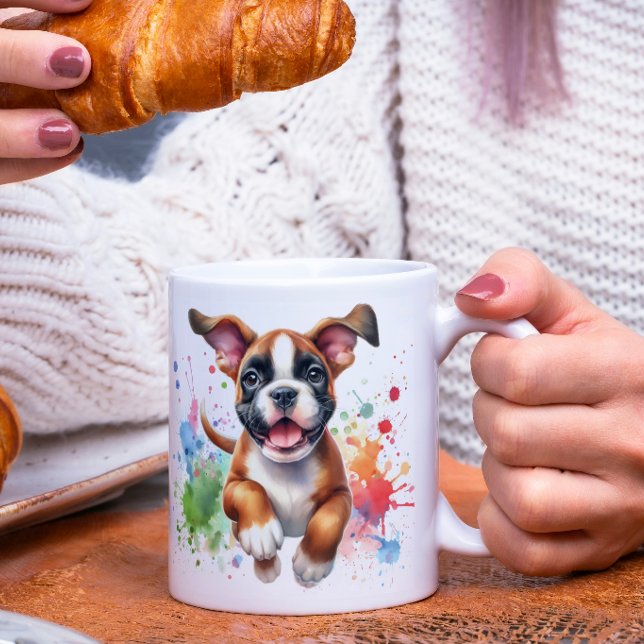 Boxerhund-Farbsplash Kaffeetasse (Von Creator hochgeladen)