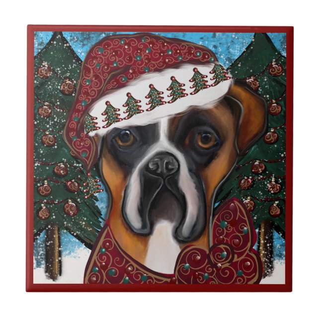 Boxerhund Fliese (Vorderseite)