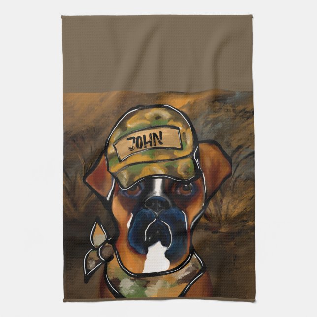 Boxerhund Geschirrtuch (Vertikal)