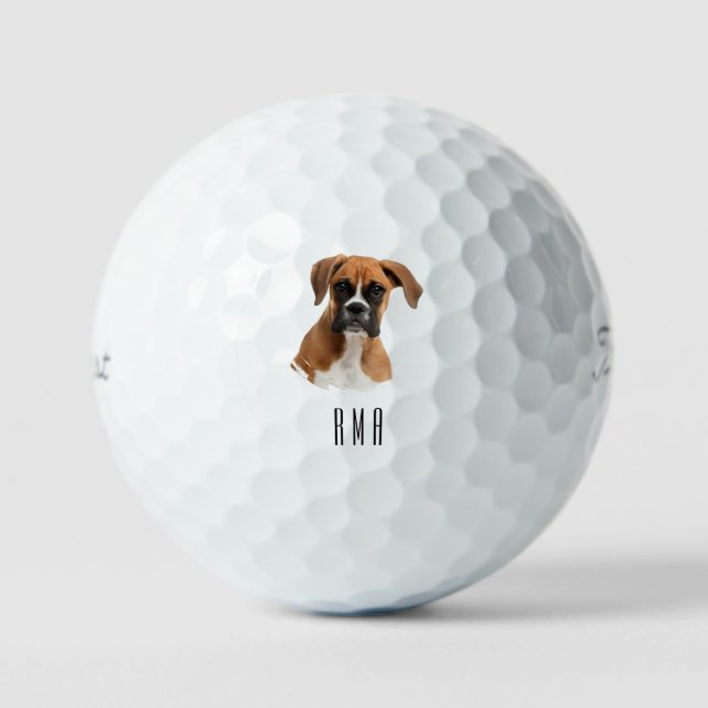 Boxerhund Golfball (Vorderseite)