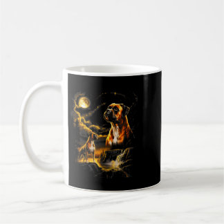 Boxerhund heult zum Mond Retro-Hund Mondnacht Kaffeetasse